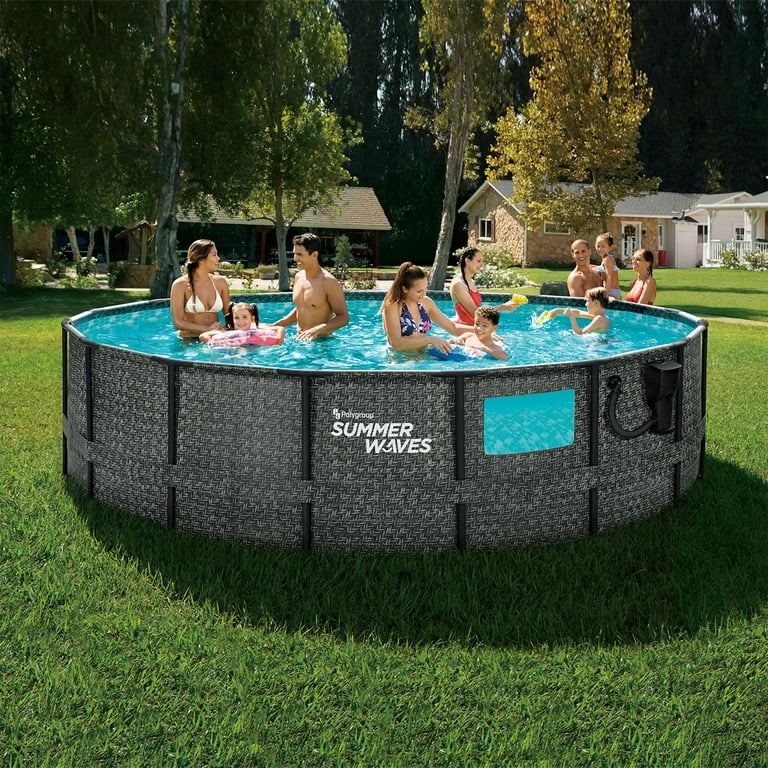 Summer Waves Elite 16ft x 48in Above Ground Swimming Pool Set with Pump