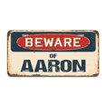thumbnail image 1 of SignMission A-LP-04-03 Beware of Aaron Aluminum License Plate, 1 of 1