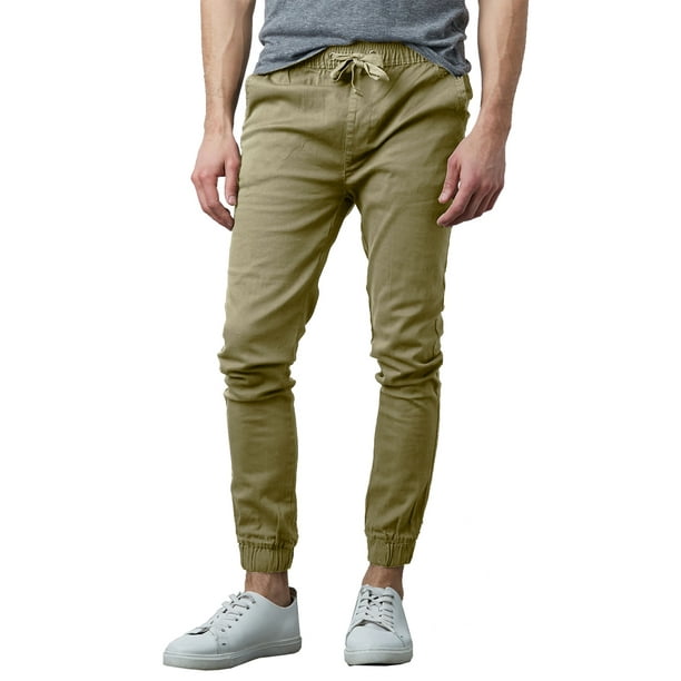 Mens Joggers Chino Pants Stretch Twill SLIMFIT (S2XL)