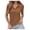 Coffee, variant on OSOLU Women T-Shirt Tshirts Tee Solid Color Button Up T-Shirt Short Sleeve Tee Tops Comfort Dailywear