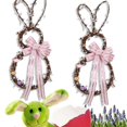 thumbnail image 4 of LargeEaster Bunny Rattan Circle Decoración del hogar Ornamento Corona de conejo Decoración colgante esquí esquí Gafas de esquí, 4 of 5