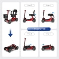 thumbnail image 4 of EAGLOG Lightweight Mobility Scooter for Seniors, Foldable Motorized Scooters with Removable Lithium Battery, Pneumatic Tires, Airport Approved, 12.4 Miles Range, 330lb Capacity, Red, 4 of 14