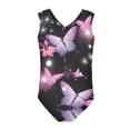 thumbnail image 2 of FOR U DESIGNS Purple Pink Butterfly Girls One-Piece Swimsuit Novelty Kids V-Neck Sleeveless Summer Swimwear Lightweight Beach Sports Bathing Suit Size 7-8, 2 of 8
