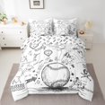 thumbnail image 2 of YST Kids Baseball 7-Piece Comforter Set, Queen, Sports Games, Cartoon Baseball Field, 2 of 5