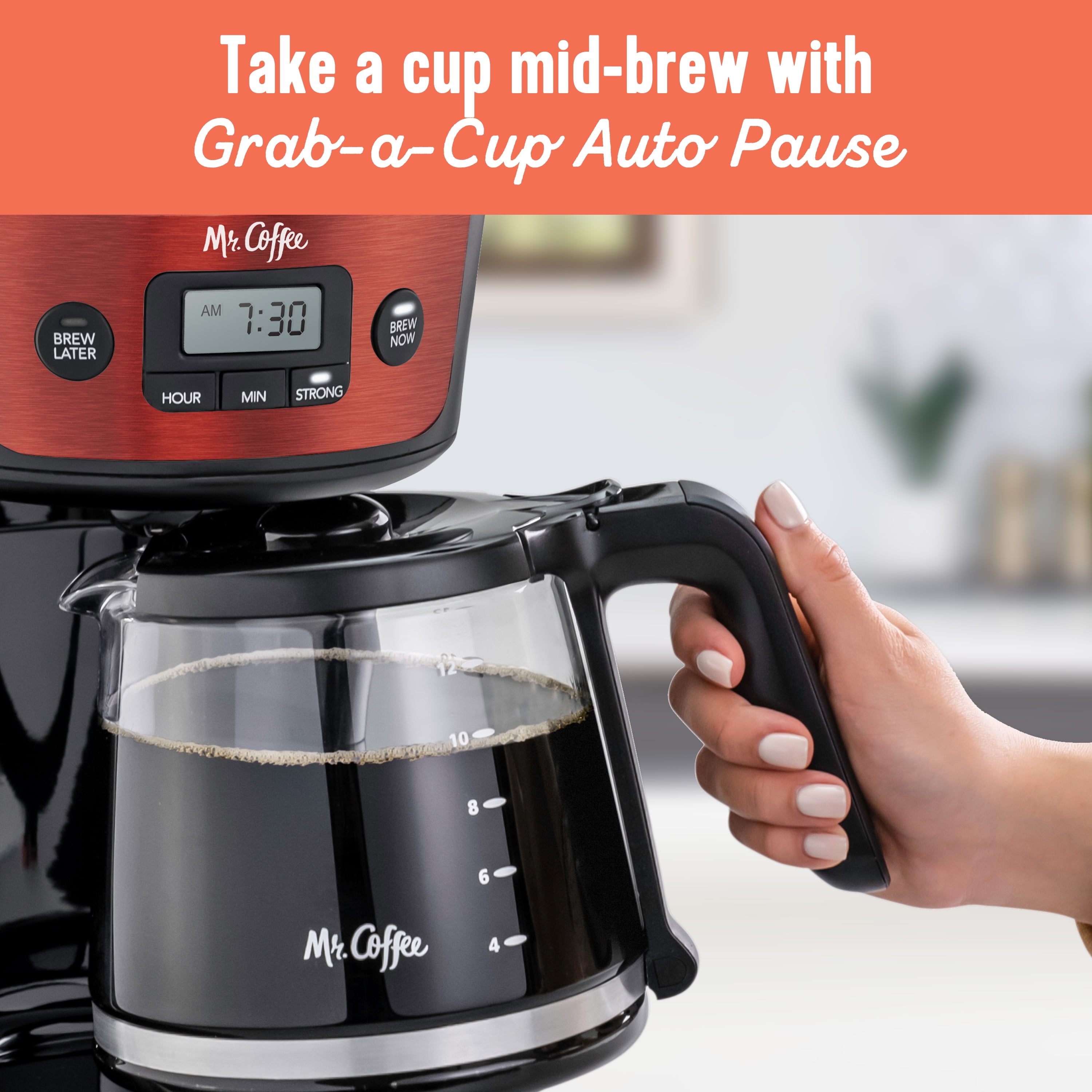 Mr. Coffee 12-Cup Programmable Coffee Maker with Rapid Brew System -  Stainless Steel