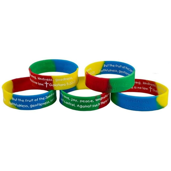 Fruit of the Spirit Bible Quote Silicone Bracelet Set of 12