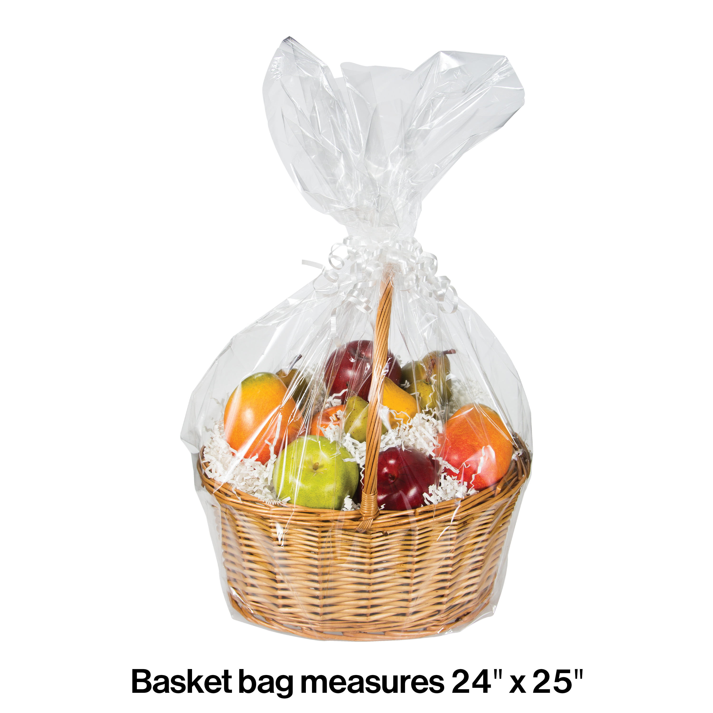 Purple Q Crafts Clear Basket Bags 12 x 18 Cellophane Gift Bags for Small Baskets and Gifts 1.2 Mil thick (10 Bags)