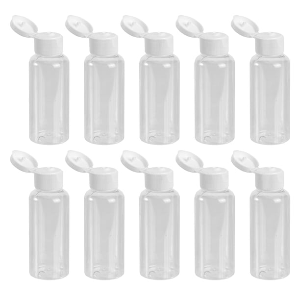 Frasco de muestra de plástico vacío de 50 ml, con tapa, ideal para emulsión de gel de ducha y agua emoliente (tapas de colores aleatorios)