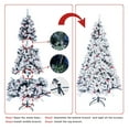 thumbnail image 4 of White Artificial Christmas Tree 7.5ft, Snow Flocked Christmas Tree with 1400 Tips and Collapsible Stand, Large Bushy Christmas Tree for Home Party Holiday Decoration, TE1159, 4 of 10