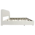thumbnail image 3 of Christopher Knight Home Lysandra Queen Boucle Upholstered Platform Bed with Wood Headboard, Beige, 3 of 7