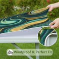 thumbnail image 6 of Teal Gold Marble Pattern Square Fitted Tablecloth with Elastic Edge,Square Table Cover,Washable Elastic Table Cover for Home Kitchen Party Decor 36"x36", 6 of 6