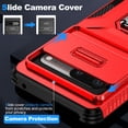 thumbnail image 3 of Dteck for Google Pixel 7A Case with Slide Camera Cover,Magnetic Rotated Kickstand Rubber Case Hard PC Camera Protection Military Grade Shockproof Heavy Duty Protective Cover,Red, 3 of 8