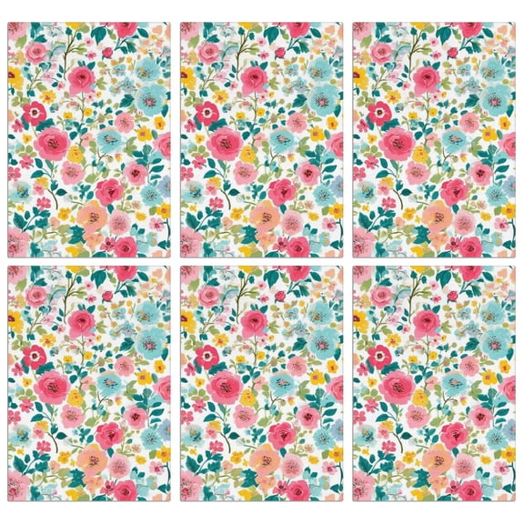 6 Pcs Funny Kitchen Towels,Pioneer Flower Floral Print Pattern Microfiber Dish Towels,Kitchen Tea Towels,Kitchen Towel Set (18" X 26")