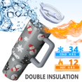 thumbnail image 5 of Gray Christmas Snowman Pattern Tumbler with Handle and Lid,40oz Double Wall Vacuum Insulated Tumbler,Cups Gift for Women and Men, 5 of 7