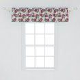 thumbnail image 2 of Ambesonne Floral Valance Pack of 2, Red-Tone Flowers Hand-Drawn, 54"X12", Raspberry and Olive Green, 2 of 4