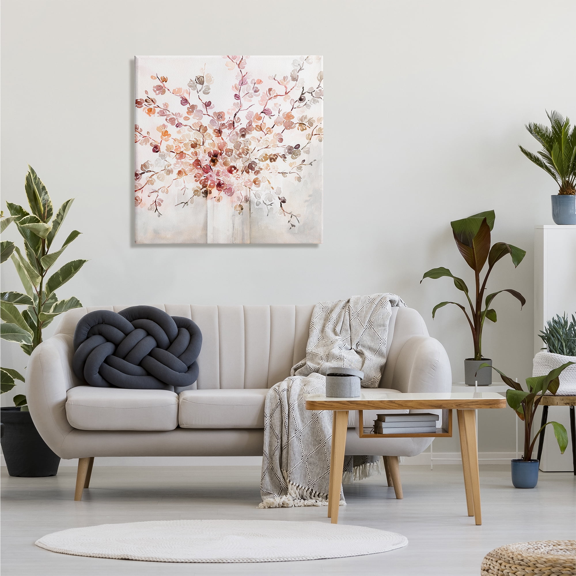 Stupell Industries Abstract Warm Floral Vine Bouquet Expressive Red Flowers, 30 x 30, Design by Kristen Brockmon