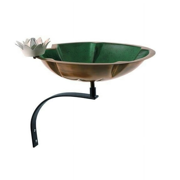 Achla BB-10-WM Lilypad Birdbath with Wall Mount Bracket, Copper