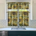 thumbnail image 3 of Countryside Floral Curtains 36 Inch - 3 Panel Rustic Farmhouse Set with Vintage Botanical Print, Boho Chic Rod Pocket Design for Kitchen Windows, 3 of 6