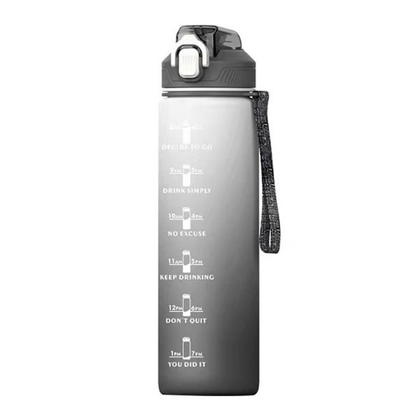 Water Bottles with Times to Drink and Straw, Motivational Water Bottle with Time Marker
