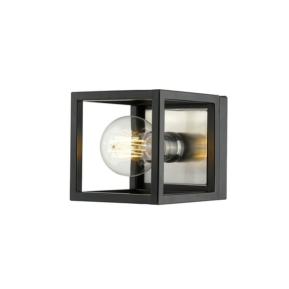 1 Light Wall Sconce Frame Finish Matte Black   Brushed Nickel