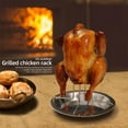 thumbnail image 3 of Stainless Steel Chicken Roaster Stand with Drip Pan, Poultry Turkey Roaster Cooker Grilling Accessories, Vertical Roasting Rack for Even Cooking, BBQ, Dishwasher Safe(Color:Silver), 3 of 9