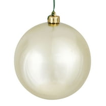 Vickerman 4" Champagne Shiny Ball Ornament, 6 per Bag