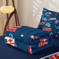 thumbnail image 6 of Manfei Cartoon Ambulance Zipper Full Size Comforter Sets with Fitted Sheet and 2 Pillowcases,Police Car Pattern Zipper Bedding Set,Blue,Navy Blue Reversible,4pcs, 6 of 8
