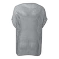 thumbnail image 7 of Crochet Coverups for Women Summer Cap Sleeve Hollow Out Casual Cruise Beach Vacation Tops Knit Pullover Sweater Gray L, 7 of 7
