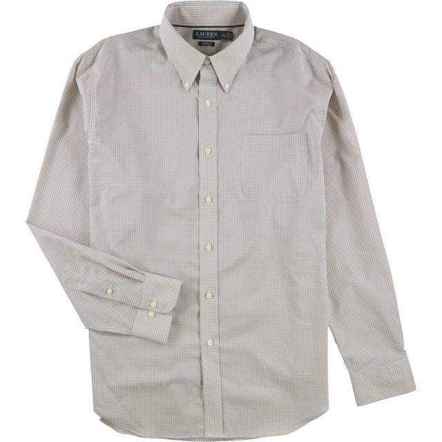 Ralph Lauren - Camisa de vestir con botones para hombre sin planchar, color tostado, 17,5