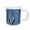 White, variant on 3drose, the Capital Letter M with the Moon on It in Light and Dark Blue, 11oz Two-tone Green Mug