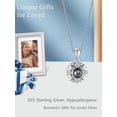 thumbnail image 2 of I Love You Necklace 100 Languages Romantic Valentines Gifts for Gfriend 925 Sterling Silver Projection Pendant Love Heart Flower Necklace for Her Women Wife, 2 of 10