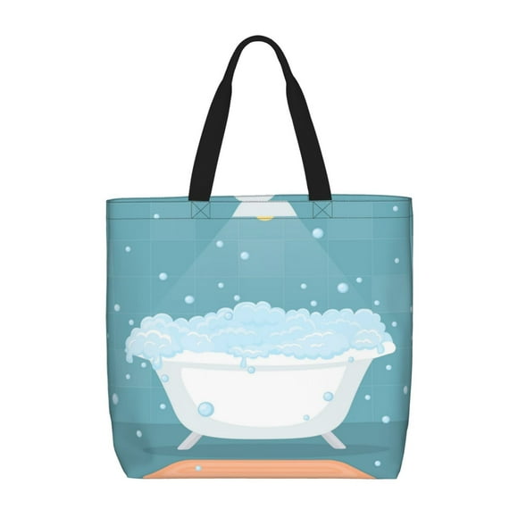 Easygdp Bathtub with Soap Bubbles Bolsa Tote para Mujer, Bolso de Hombro para Trabajo, Playa, Viajes, Compras y Supermercado