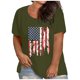 thumbnail image 2 of Fiudx Liquidación de Ahorros de Verano Moda Mujer Cuello Redondo Verano Manga Corta Blusa Camiseta Casual Impresión Tops, 2 of 5