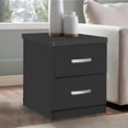 thumbnail image 5 of Better Home Products Cindy Faux Wood 2 Drawer Nightstand in Black, 5 of 19