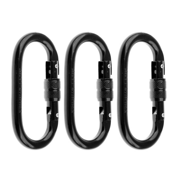 3 Clips Ganchos de 25KN Mosquetón Escalada Accesorios de Hamaca ejercicio