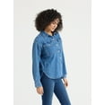 thumbnail image 3 of Sofia by Sofia Vergara Women's Relaxed Boyfriend Shirt with Long Sleeves, Sizes XS-XXXL, 3 of 6