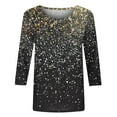 thumbnail image 4 of Sequins Graphic Tshirts for Womens Plus Size 3/4 Sleeve Tops Dressy Casual Crewnek Summer Tee Tunic, 4 of 5