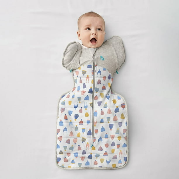Love to Dream Swaddle UP Transition Bag Warm 2.5 TOG White Happy Hats Large 19 24 lbs Patented Zip Off Wings Gently Help Baby Safely Transition from Being Swaddled to Arms Free Before Rolling