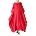 thumbnail image 1 of MesaSe Robe Longue Cou Demi-Manche Grande Robe Décontractée Élégante Femmes Robes Lâches, 1 of 6