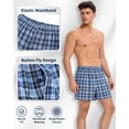 thumbnail image 3 of Onimisc Men's Woven Boxer Shorts Cotton Plaid Boxers for Men Underwear with Button Fly, 10 Pack, 3 of 7