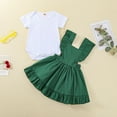 thumbnail image 5 of Fsqjgq Girls Fall Outfits Size 7/8 Fashion Girls Clothes Outfits Toddler Summer Short Sleeve Solid Tops and Shorts 2PCS Outfits Clothes Set for Children Clothing Sets Baby Girl Outfits Size 90, 5 of 7