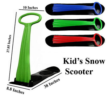 e-Joy Kids Snow Scooter Ski Scooter Fold-up Snowboard Sledge Folding Sliding Ski Snowboard with Grip Handle Snow Sled, Winter Toys for Use on Snow and (Best Snowboard For Ice)