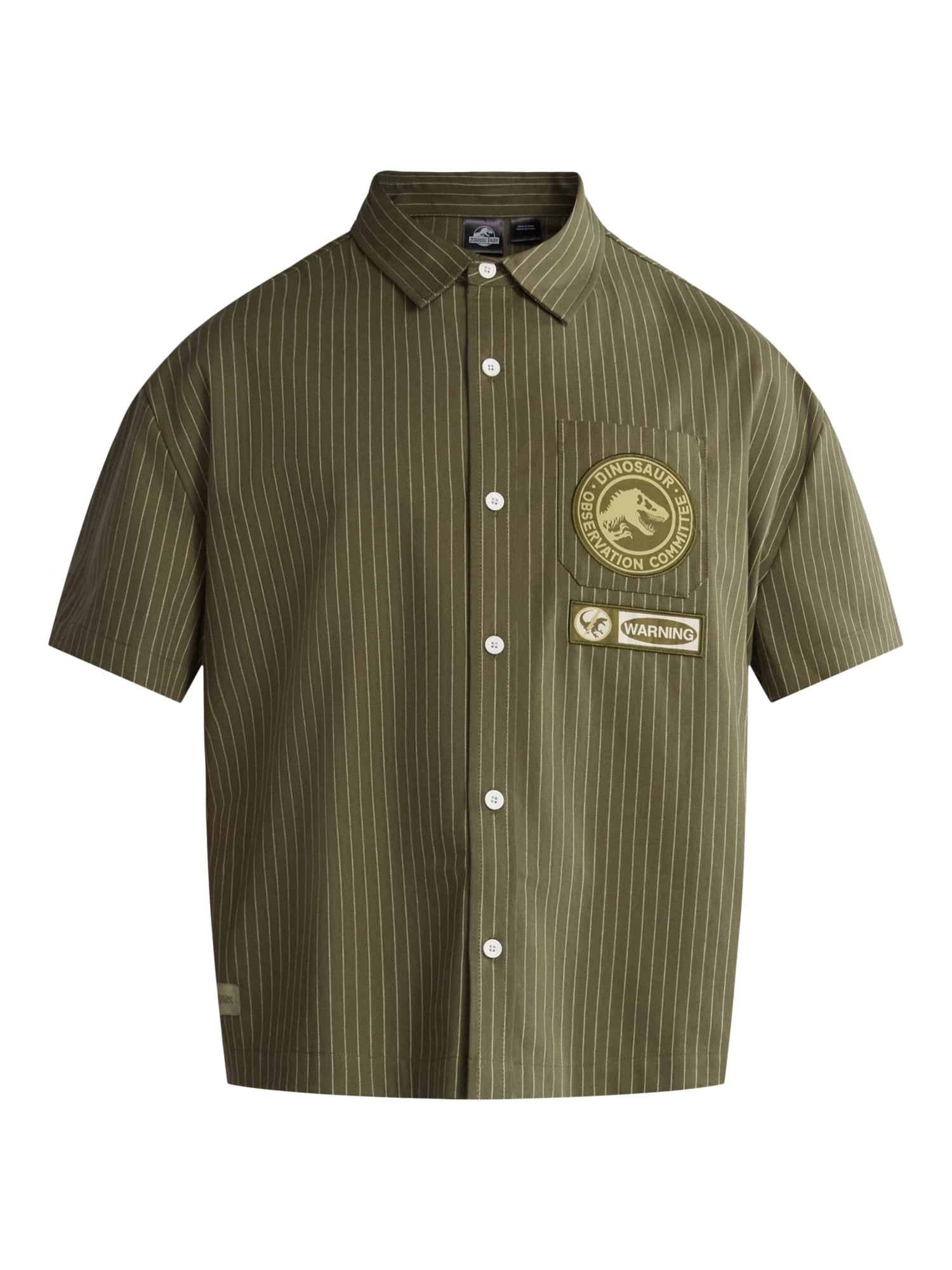 Jurassic Park Men's and Big Men's Dinosaur Committee Button Up Shirt, Sizes S-3XL