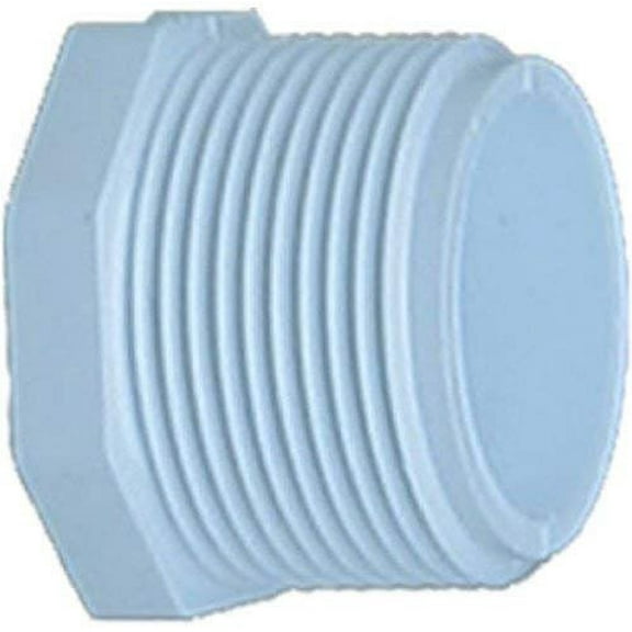 Genova Products PVC Threaded Plug 31805 - Durable Pipe Fitting - White, 1 Piece