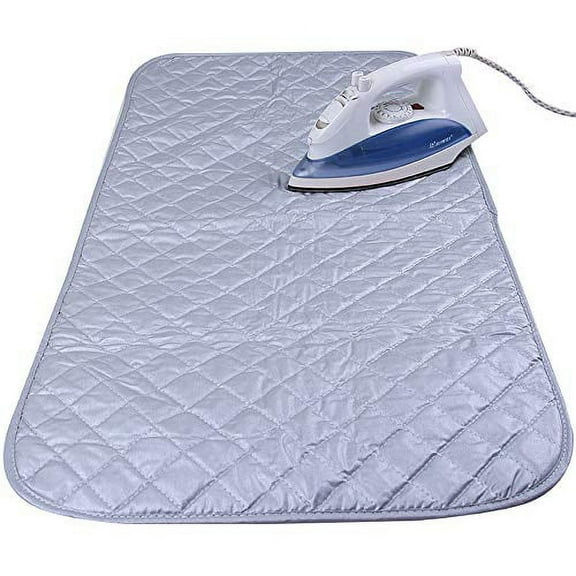 Foldable Magnetic Ironing Mat Washer Dryer Heat-Resistant Ironing Pad Blanket Thick Portable Ironing Board Cover for Table,Travel and Flat Surface 33"X 19"