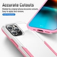 thumbnail image 5 of Apple iPhone 13 Pro Max Case Heavy-Duty Shockproof Military-Grade Dual Layer Wireless Charging Support Phone Case for Apple iPhone 13 Pro Max Case 6.7" Women(White/Pink), 5 of 14