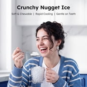 Simzlife Nugget Ice Maker Countertop, 35lbs/24H Portable Sonic Ice Machine with Self-Cleaning, Chewable Pellet Ice Maker for Home Kitchen Office RV, Stainless Steel
