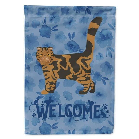 Carolines Treasures CK4891CHF Foldex Exotic Fold 2 Cat Welcome Flag Canvas House Size Large multicolor