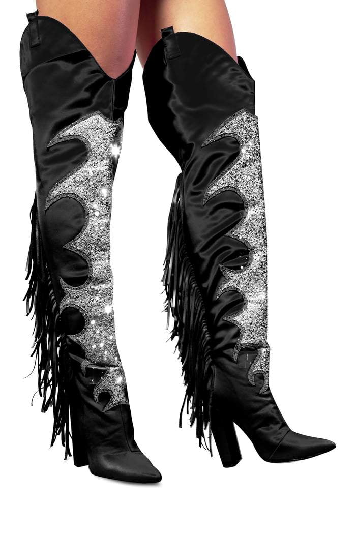 TRIP FRINGE WESTERN THIGH HIGH BOOTS 