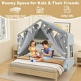 thumbnail image 5 of Costway  Kids Play Tent with Door Curtains Windows Star Lights Colorful Flags Padded Mat Gray, 5 of 10